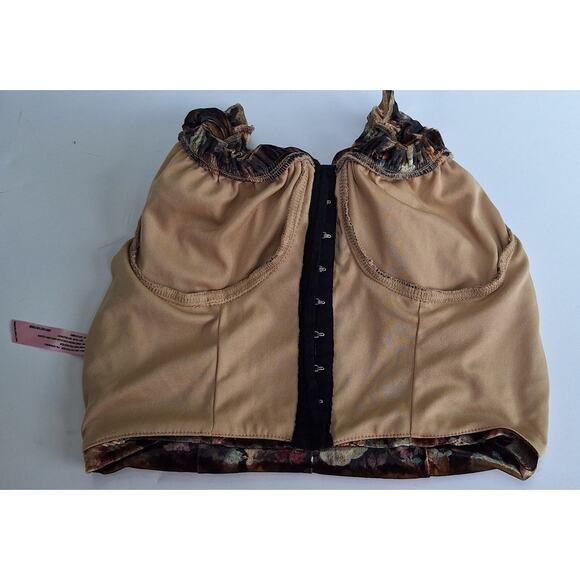 Sugar Thrillz Dolls Kill Floral Velvet Cropped Bustier Style Tank Top  Black XS - Picture 5 of 9